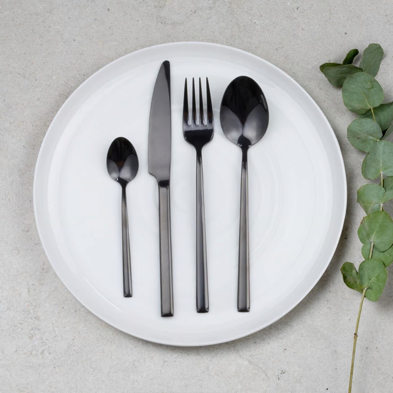 Set tacamuri 24 piese Como Black, Ambition, inox, negru - imagine 5